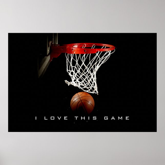Poster de Basquete Panorâmico Eu Amo Este Jogo (Frente)