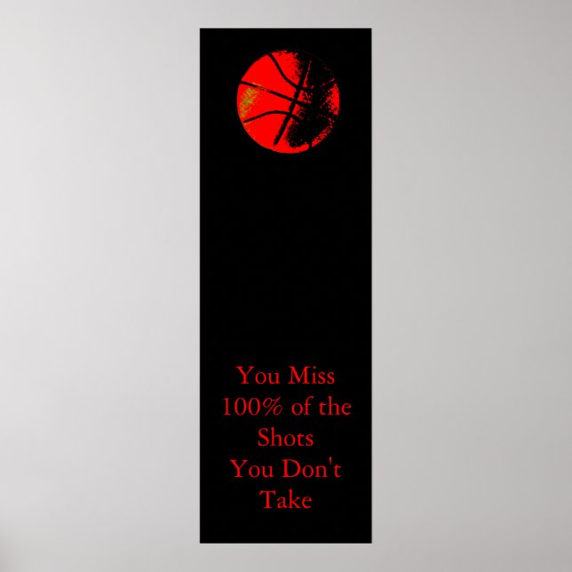 Poster de basquete vermelho preto de cotação motiv (Frente)