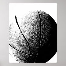 Poster de basquetebol Impressão Black White Sports