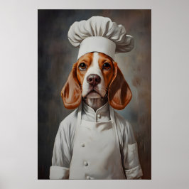 Poster de Beagle em Chapéu de Chef, Poster de Pet,
