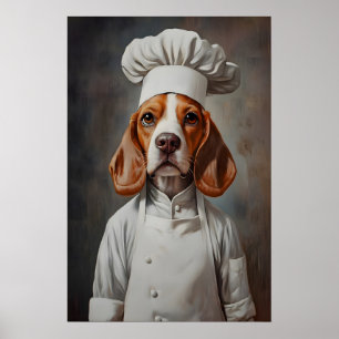 Poster de Beagle em Chapéu de Chef, Poster de Pet,
