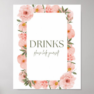 Poster de Bebida Floral de Pêssego refinada