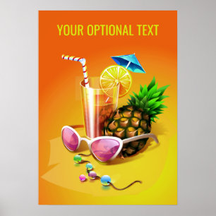Poster de bebida tropical personalizada