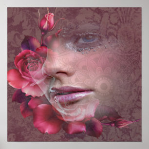 Poster de beleza colorida com Rosa