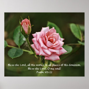 Poster de Bênção de Bíblia Rosa Rosa Rosa Rosa Ros