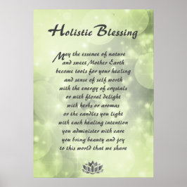 Poster de Bênção Holística Verde Sparkle