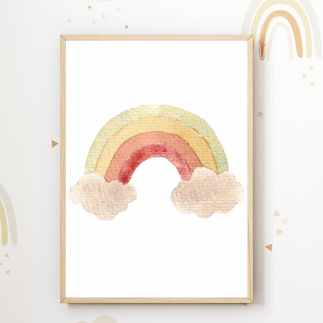 Poster de Berçário Arco-íris Decoração Boho para Q (Criador carregado)