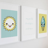 poster de berçário azul giro