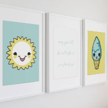 poster de berçário azul giro