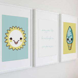 poster de berçário azul giro