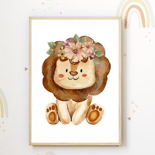 Poster de Berçário Flores de Leão Fofo Decoração d