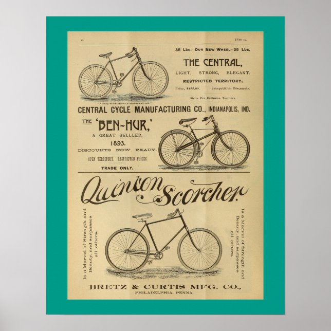 poster de Bicicleta de Anúncio de Bicicleta de Esc (Frente)