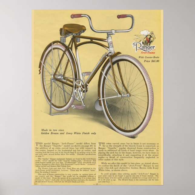 poster de Bicicleta de Arco de 1923 (Frente)