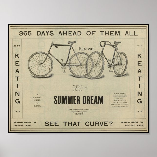 poster de Bicicleta de Manutenção de 1896 (Frente)