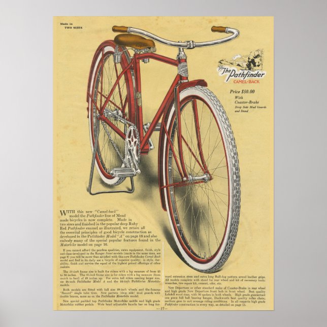 poster de Bicicleta E Arte Do Pathfinder 1923 (Frente)