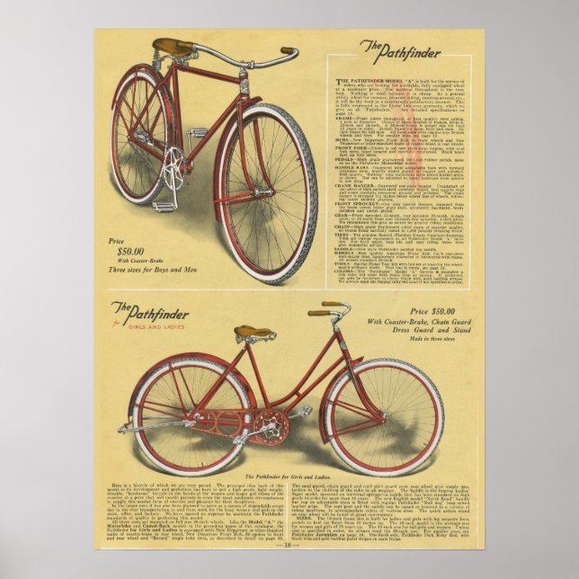 poster de Bicicleta E Arte Do Pathfinder 1923 (Frente)