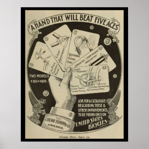 poster de Bicicletas E Arte Dos Estados Unidos Em