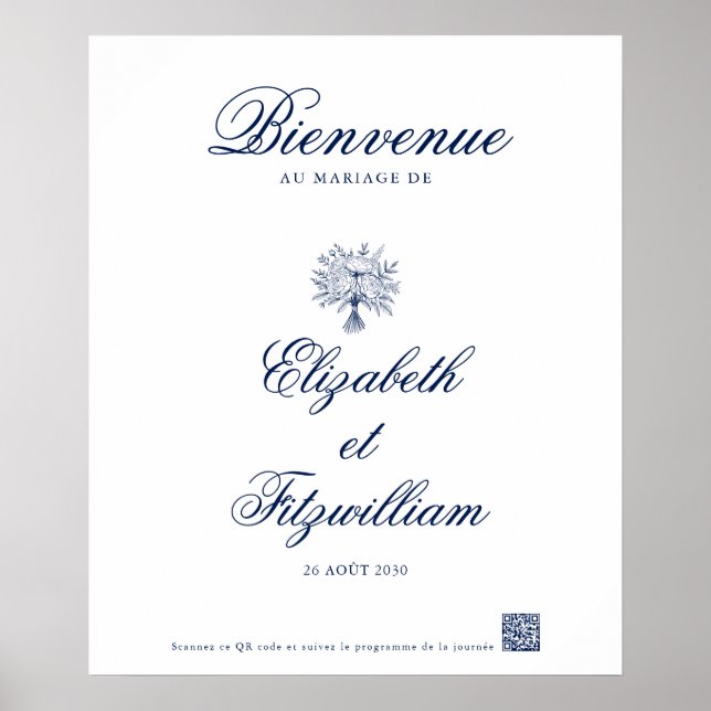 Poster de Boas-vindas ao Buquê Bridal com Esquema  (Frente)