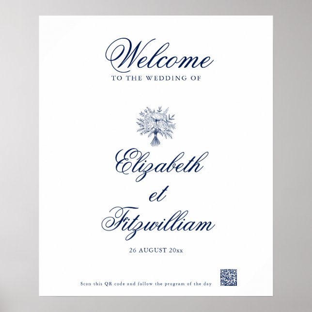 Poster de Boas-vindas ao Buquê Bridal com Esquema  (Frente)