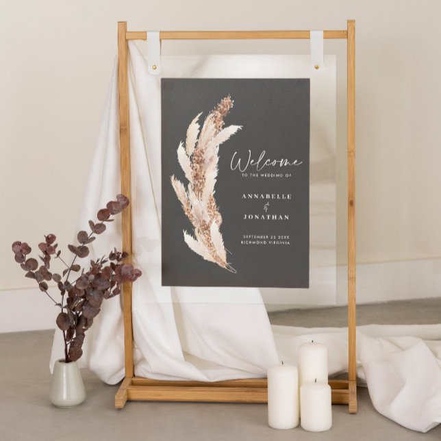 Poster de boas-vindas ao casamento da grama do Pam (Criador carregado)