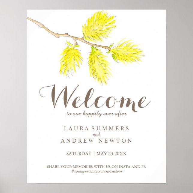 poster de boas-vindas ao casamento de catkins prim (Frente)
