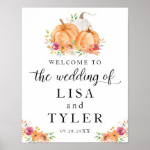 Poster de Boas-vindas ao Casamento de Pumpkins