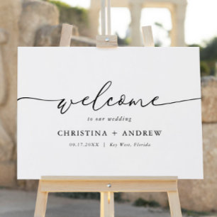 Poster de Boas-vindas ao Casamento Minimalista Ele