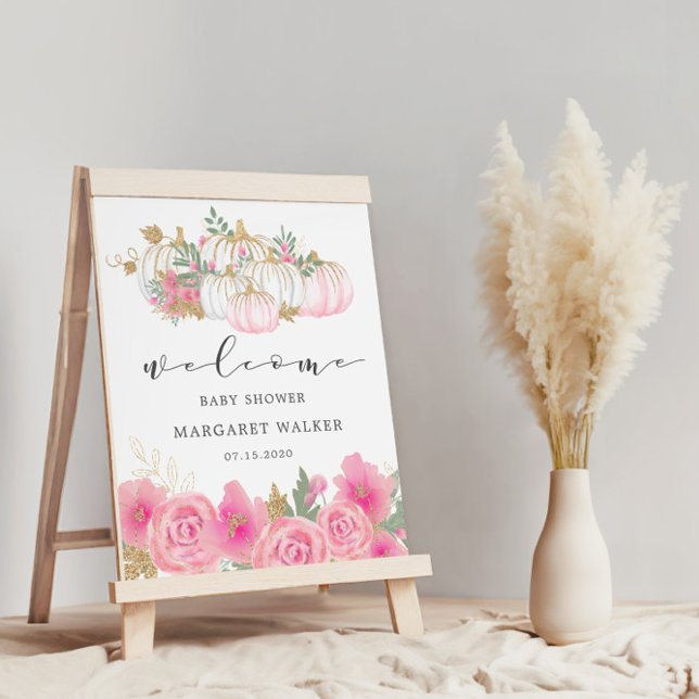 Poster de boas-vindas ao Chá de fraldas Pumpkin Do (Criador carregado)