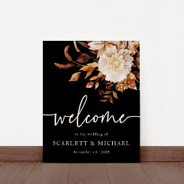 Poster de boas-vindas ao outono preto