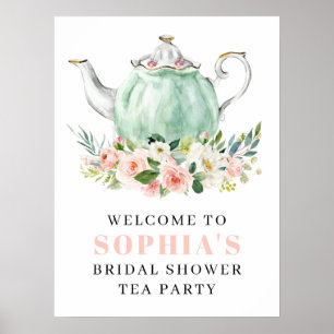 Poster de Boas-vindas ao Tea Party chá de panela