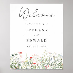Poster de Boas-vindas ao Wildflower Meadow Wedding
