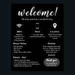 Poster de Boas-vindas da Casa de Aluguer de Férias<br><div class="desc">Bem-vindo aos seus convidados de aluguel residenciais com um sinal personalizado profissional, todas as informações importantes serão fornecidas em um único local - senha wi-fi, regras de casa, detalhes de check-out, o código Qr do seu guia de boas-vindas digital ou do seu site. Este sinal de boas-vindas da Airbnb fará...</div>