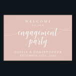 Poster de Boas-vindas da festa de noivado<br><div class="desc">Esta placa de festa de noivado é a forma perfeita de receber convidados para a sua festa de noivado.</div>