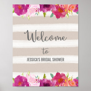 Poster de Boas-vindas das Flores Rosa