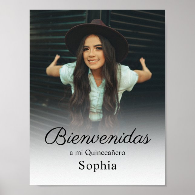 Poster de Boas-vindas de Quinceanera Personalizada (Frente)