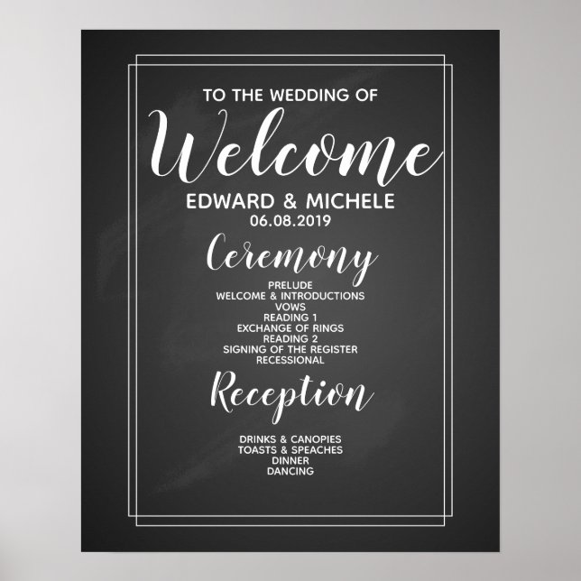 poster de boas-vindas do casamento (Frente)