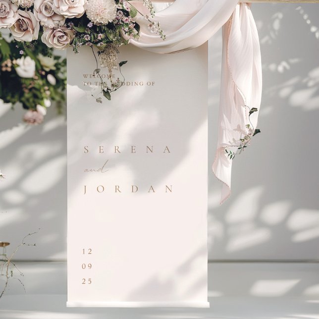 Poster de Boas-vindas do Casamento Elegante Minima (Simple Minimalist Elegant Wedding Welcome Poster)