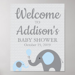 Poster de boas-vindas do Chá de fraldas Elefante A