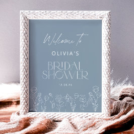 Poster de boas-vindas do Chá de panela Azul