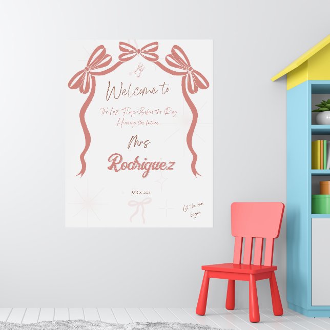 Poster de boas-vindas do Chá de panela Pinky (Berçário 1)