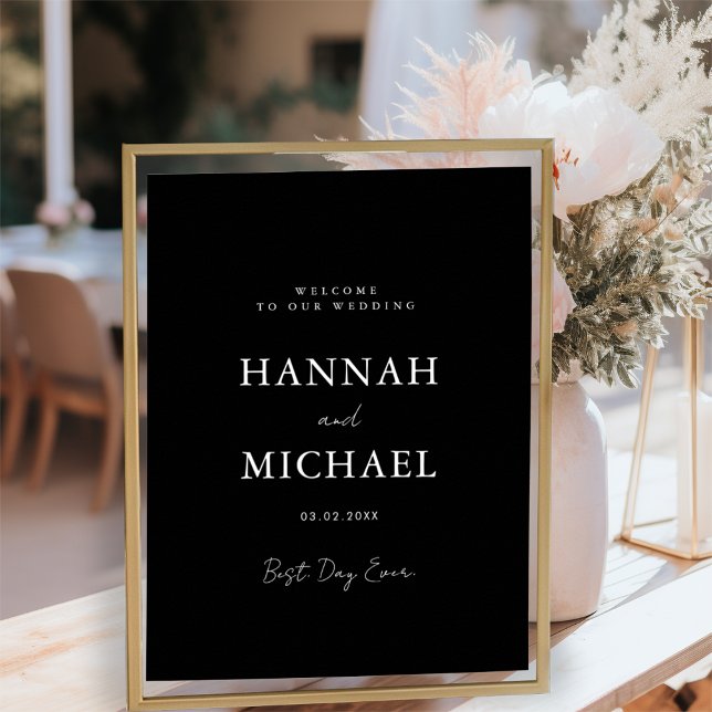 Poster de Boas-vindas Elegante, Branco e Mínimo (Criador carregado)