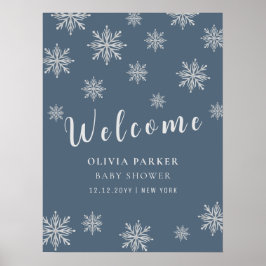 Poster de Boho Chá de fraldas de Neve Azul