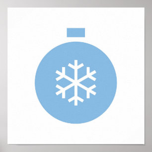 Poster de Bola de Natal Azul