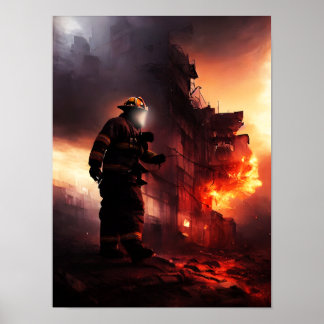 Poster de Bombeiro 3 12x16 (Matte)