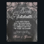 Poster de Booth de Casamento Rosa Antiquado Chalkb<br><div class="desc">Chá de panela Floral Cor-de-Chalkboard Antique Pink - conselho preto texturizado com giz aparecendo no texto - para este casual,  mas tendencioso,  casamento de na moda Chalkboard para um formal,  mas casual,  chic mas country - excelente para o antigo casamento romântico.</div>