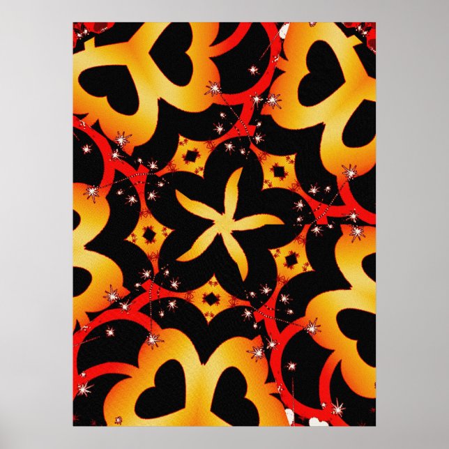 Poster de borboleta abstrato (Frente)