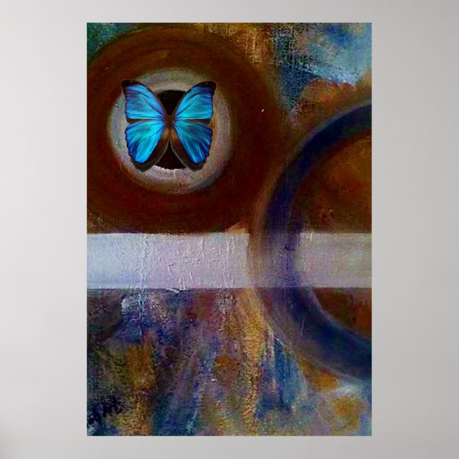 Poster de Borboleta Azul Morpho (Frente)
