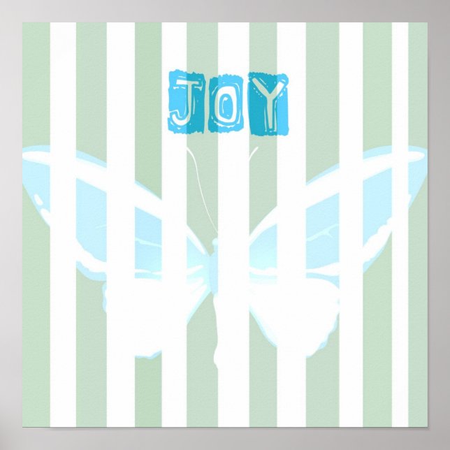 Poster de Borboleta de Joy Strips Verdes (Frente)