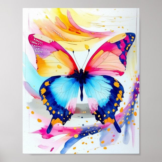Poster de Borboleta Vibrante - Abertura Artística  (Frente)