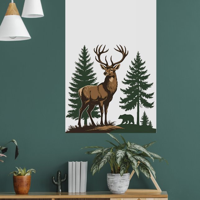 Poster de Botânica Rustic Wildflower (Sala de Estar 1)